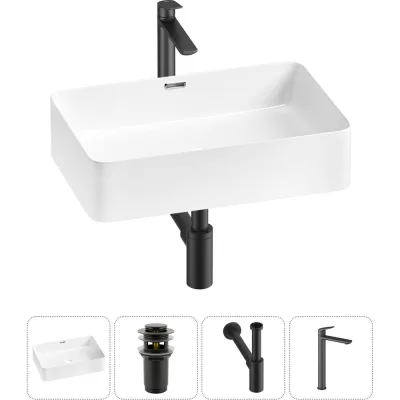 Комплект Wellsee 4 в 1 Lavinia Boho Bathroom Sink накладная раковина 48x31 см 20215216R
