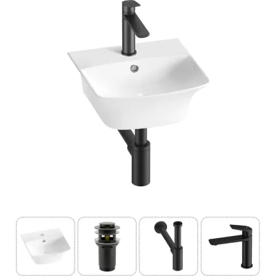 Комплект Wellsee 4 в 1 Lavinia Boho Bathroom Sink накладная/подвесная раковина 35x36 см 20216730R