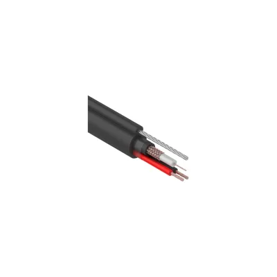 Кабель REXANT КВК-П-2+2x0,75 мм2, +трос, черный 01-4107