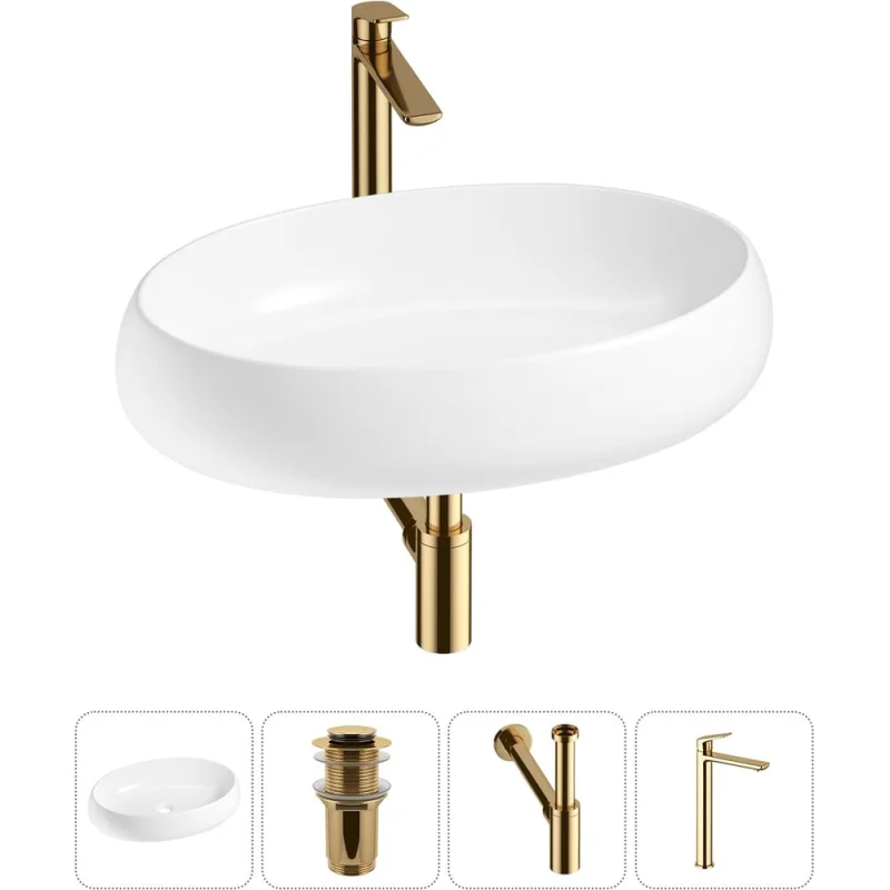Комплект Wellsee 4 в 1 Lavinia Boho Bathroom Sink накладная раковина 60x40 см 20215105R