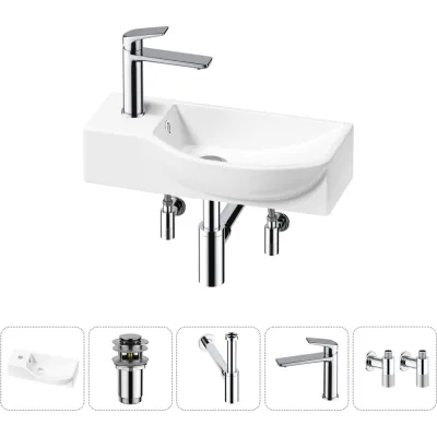Комплект Wellsee 5 в 1 Lavinia Boho Bathroom Sink накладная/подвесная раковина 45x24 см 20216089R