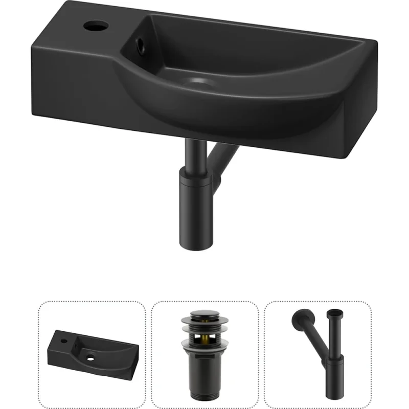 Комплект 3 в 1 Wellsee Bathroom Sink накладная/подвесная раковина 45x24 см, состоит 20216097R