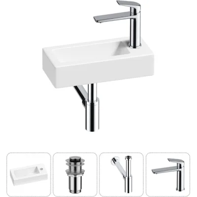Комплект Wellsee 4 в 1 Lavinia Boho Bathroom Sink накладная/подвесная раковина 37x18 см 20215861R