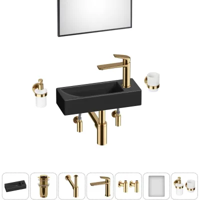 Комплект Wellsee 7 в 1 Lavinia Boho Bathroom Sink накладная/подвесная раковина 38x14 см 20219568R