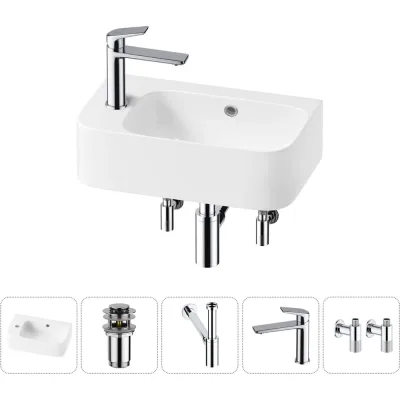 Комплект Wellsee 5 в 1 Lavinia Boho Bathroom Sink накладная/подвесная раковина 45x27 см 20216481R
