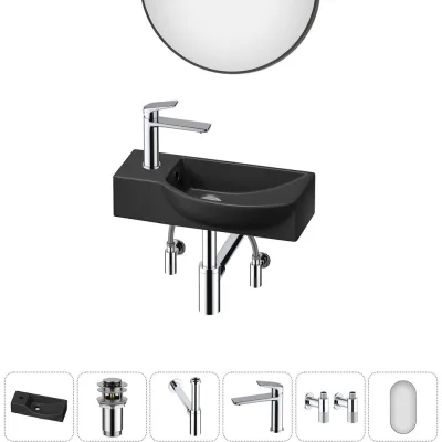 Комплект Wellsee 6 в 1 Lavinia Boho Bathroom Sink накладная/подвесная раковина 45x24 см 20219633R