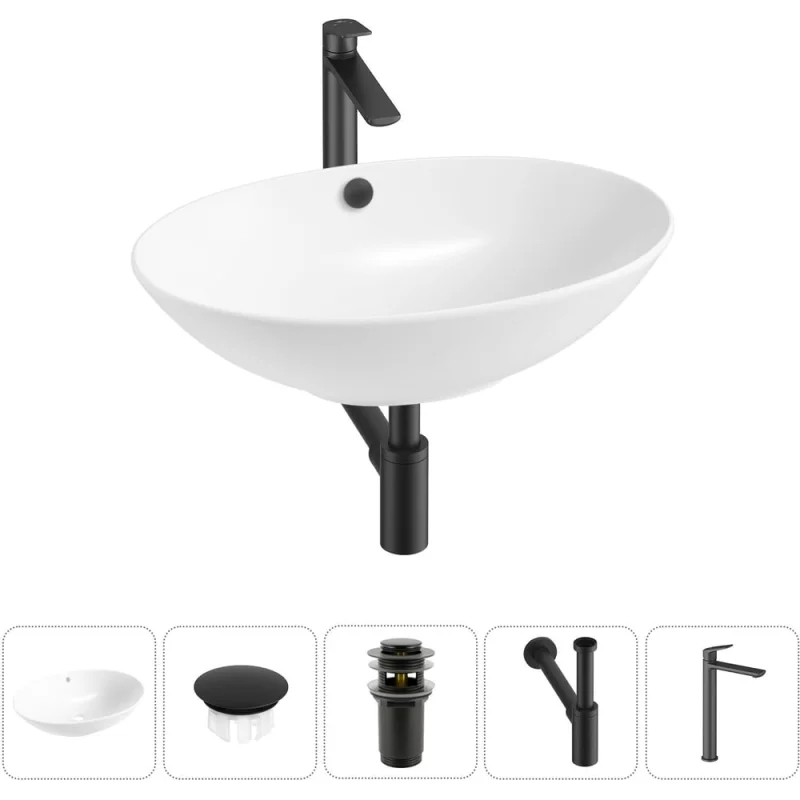 Набор Wellsee 5 в 1 Bliss накладная раковина 63x42 см 20217105R