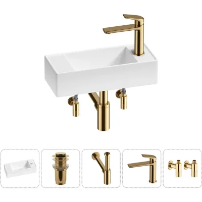 Комплект Wellsee 5 в 1 Lavinia Boho Bathroom Sink накладная/подвесная раковина 43x18 см 20216259R