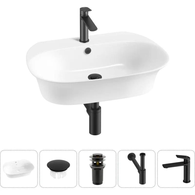 Набор Wellsee 5 в 1 Excellence Pro накладная/подвесная раковина 65x46 см 20217120R