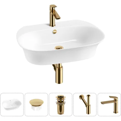 Набор Wellsee 5 в 1 Excellence Pro накладная/подвесная раковина 60x47 см 20217125R