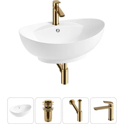 Комплект Wellsee 4 в 1 Lavinia Boho Bathroom Sink накладная раковина 59x39 см 20215153R