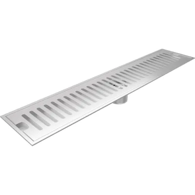 Душевой трап с сухим затвором Teymi Helmi 10х50 см, вертикальный выпуск, c решеткой нержавеющая сталь T90331 ЦБ-00270272