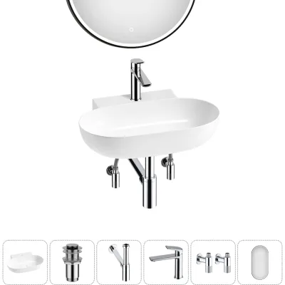 Комплект 6 в 1 Lavinia Boho Bathroom Sink накладная/подвесная раковина 58x40 см 20219281R