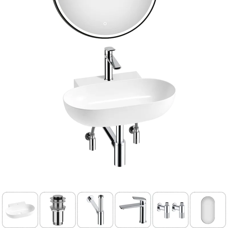 Комплект 6 в 1 Lavinia Boho Bathroom Sink накладная/подвесная раковина 58x40 см 20219281R