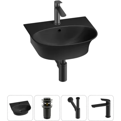 Комплект Wellsee 4 в 1 Lavinia Boho Bathroom Sink накладная/подвесная раковина 46x41 см 20216688R