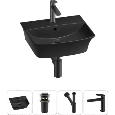 Комплект Wellsee 4 в 1 Lavinia Boho Bathroom Sink накладная/подвесная раковина 45x40 см 20216772R