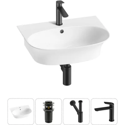 Комплект Wellsee 4 в 1 Lavinia Boho Bathroom Sink накладная/подвесная раковина 55x43 см 20216702R