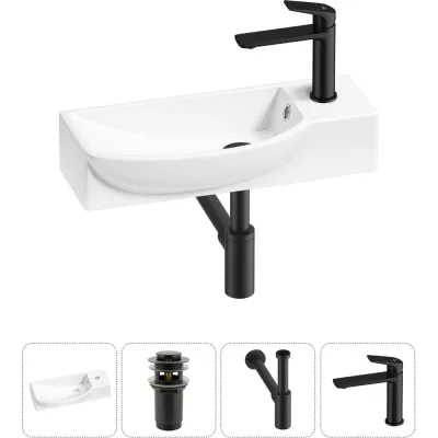 Комплект Wellsee 4 в 1 Lavinia Boho Bathroom Sink накладная/подвесная раковина 50x24 см 20216170R