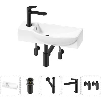 Комплект Wellsee 5 в 1 Lavinia Boho Bathroom Sink накладная/подвесная раковина 50x24 см 20216146R