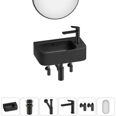Комплект Wellsee 6 в 1 Lavinia Boho Bathroom Sink накладная/подвесная раковина 45x27 см 20219844R