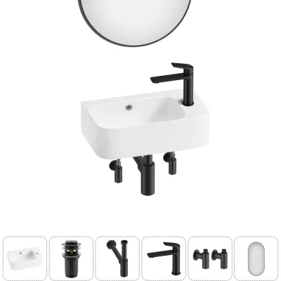 Комплект Wellsee 6 в 1 Lavinia Boho Bathroom Sink накладная/подвесная раковина 45x27 см 20219836R