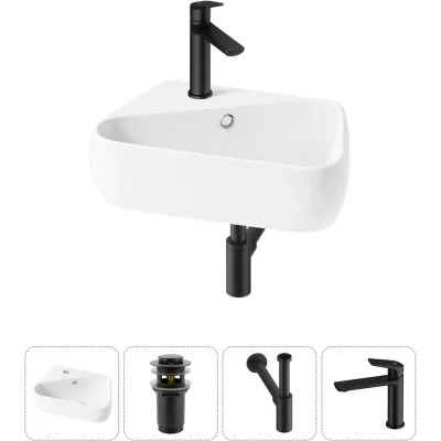 Комплект Wellsee 4 в 1 Lavinia Boho Bathroom Sink накладная/подвесная раковина 44x27 см 20216590R