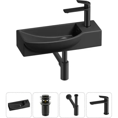 Комплект Wellsee 4 в 1 Lavinia Boho Bathroom Sink накладная/подвесная раковина 50x24 см 20216184R