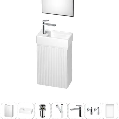 Комплект подвесной тумбы с раковиной для ванной и туалета Wellsee WC Area в наборе 7 в 1 20216911R