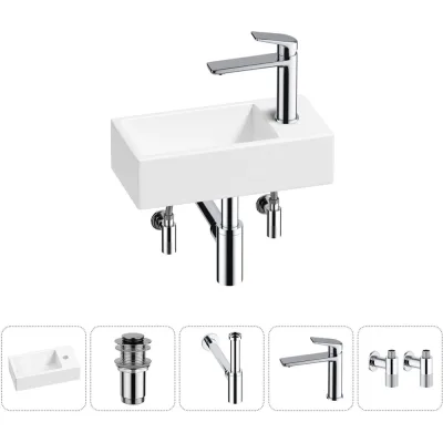 Комплект Wellsee 5 в 1 Lavinia Boho Bathroom Sink накладная/подвесная раковина 40x20 см 20215977R