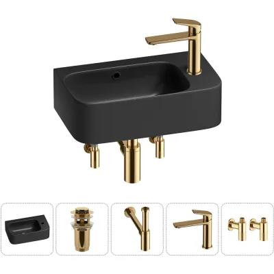 Комплект Wellsee 5 в 1 Lavinia Boho Bathroom Sink накладная/подвесная раковина 45x27 см 20216524R
