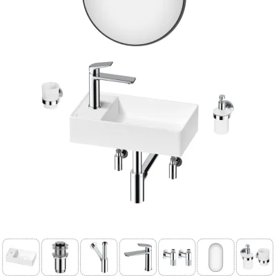 Мини-раковина для ванной комнаты или туалета Wellsee WC Area в наборе 7 в 1 20218139R