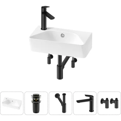 Комплект Wellsee 5 в 1 Lavinia Boho Bathroom Sink накладная/подвесная раковина 40x22 см 20216454R