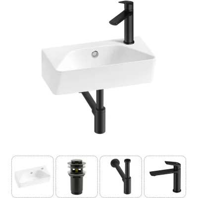 Комплект Wellsee 4 в 1 Lavinia Boho Bathroom Sink накладная/подвесная раковина 40x22 см 20216422R