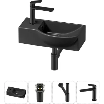 Комплект Wellsee 4 в 1 Lavinia Boho Bathroom Sink накладная/подвесная раковина 40x23 см 20216044R