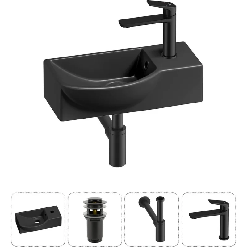 Комплект Wellsee 4 в 1 Lavinia Boho Bathroom Sink накладная/подвесная раковина 40x23 см 20216072R