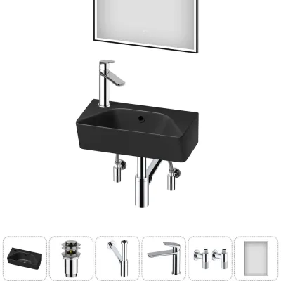 Комплект Wellsee 6 в 1 Lavinia Boho Bathroom Sink накладная/подвесная раковина 40x22 см 20219815R