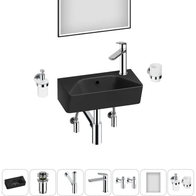Комплект Wellsee 7 в 1 Lavinia Boho Bathroom Sink накладная/подвесная раковина 40x22 см 20219804R