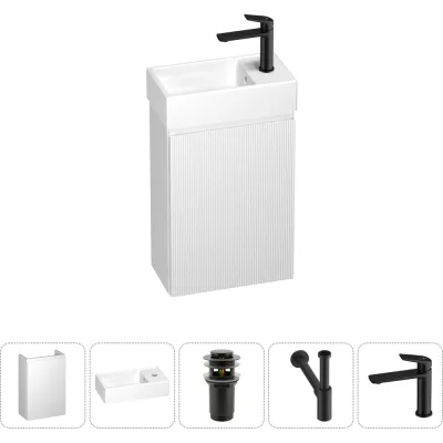 Комплект подвесной тумбы с раковиной для ванной и туалета Wellsee WC Area в наборе 5 в 1 20216866R