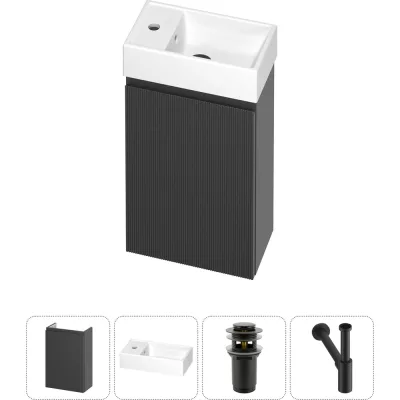 Комплект подвесной тумбы с раковиной для ванной и туалета Wellsee WC Area в наборе 4 в 1 20216857R