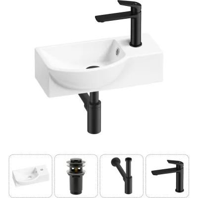 Комплект Wellsee 4 в 1 Lavinia Boho Bathroom Sink накладная/подвесная раковина 40x23 см 20216058R