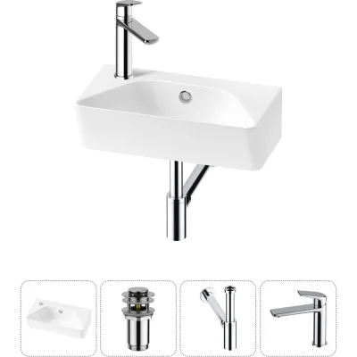 Комплект Wellsee 4 в 1 Lavinia Boho Bathroom Sink накладная/подвесная раковина 40x22 см 20216449R