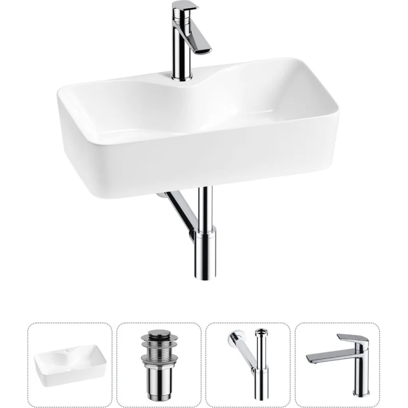 Комплект Wellsee 4 в 1 Lavinia Boho Bathroom Sink накладная раковина 54x30 см 20215279R