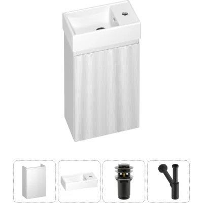 Комплект подвесной тумбы с раковиной для ванной и туалета Wellsee WC Area в наборе 4 в 1 20216846R
