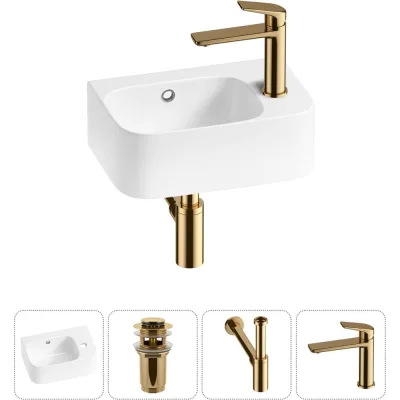 Комплект Wellsee 4 в 1 Lavinia Boho Bathroom Sink накладная/подвесная раковина 37x25 см 20216563R