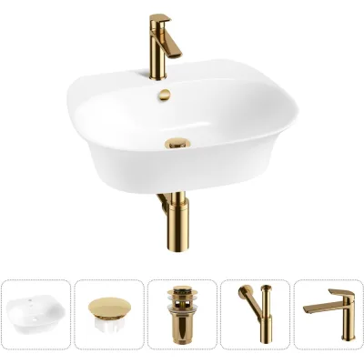 Набор Wellsee 5 в 1 Excellence Pro накладная/подвесная раковина 50x46 см 20217117R