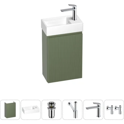 Комплект подвесной тумбы с раковиной для ванной и туалета Wellsee WC Area в наборе 6 в 1 20216885R