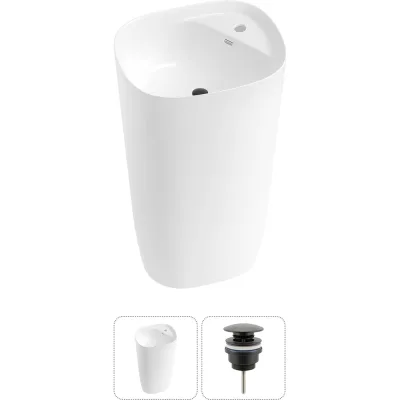 Комплект 2 в 1 Wellsee Bathroom Sink напольная раковина 50x45x89 см, состоит из 3331 20215525R