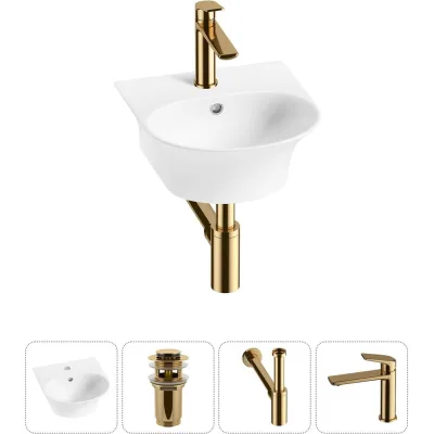 Комплект Wellsee 4 в 1 Lavinia Boho Bathroom Sink накладная/подвесная раковина 34x36 см 20216647R