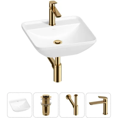 Набор Wellsee 4 в 1 Cute Twin S накладная раковина 43x43 см 20213364R
