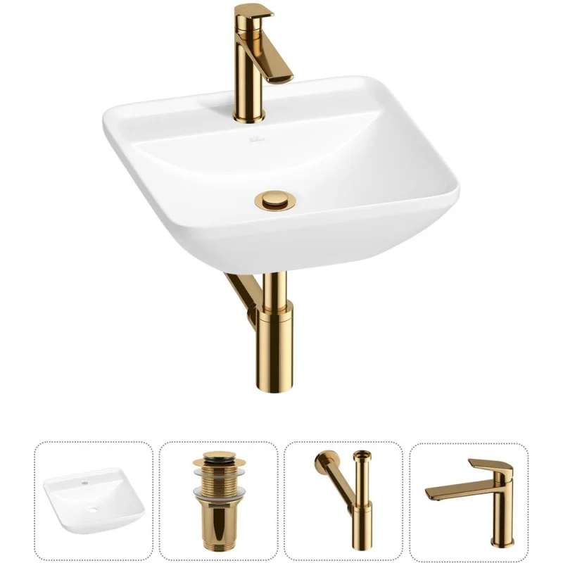 Набор Wellsee 4 в 1 Cute Twin S накладная раковина 43x43 см 20213364R
